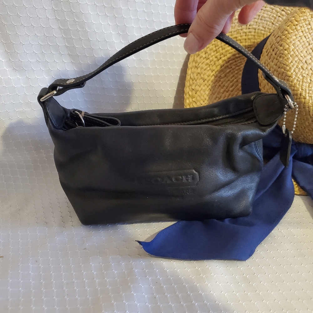 Mini black leather bag
